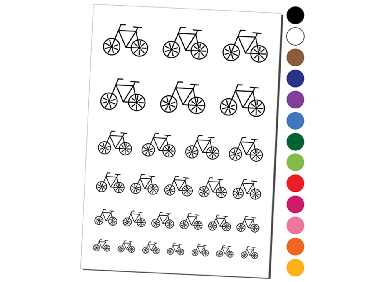 Bike Bicycle Doodle Temporary Tattoo Water Resistant Fake Body Art Set Collection